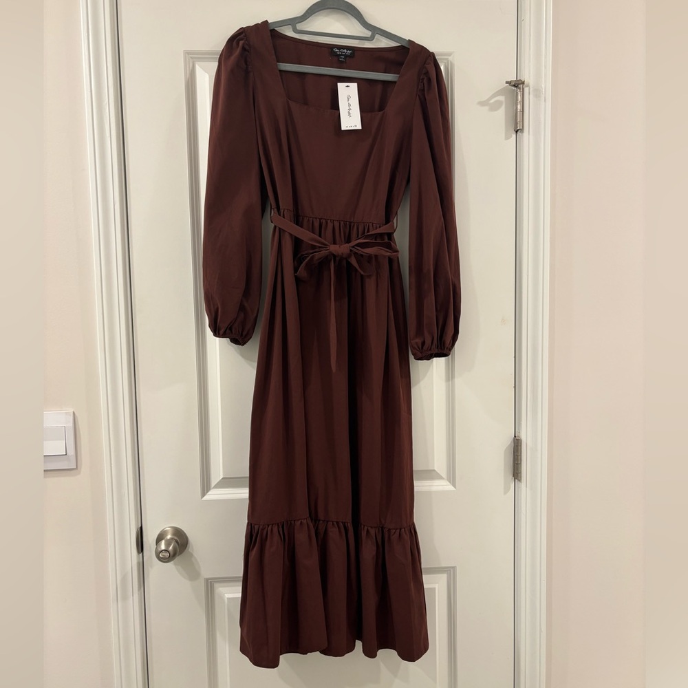 Miss Selfridge Chocolate Long Sleeve Dress